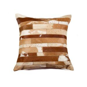Natural Home Decor Torino Madrid Cowhide Pillow | 1-Piece | Brown & natural